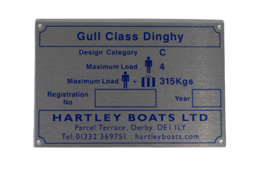Hartley Boats Gull Builder Plaque